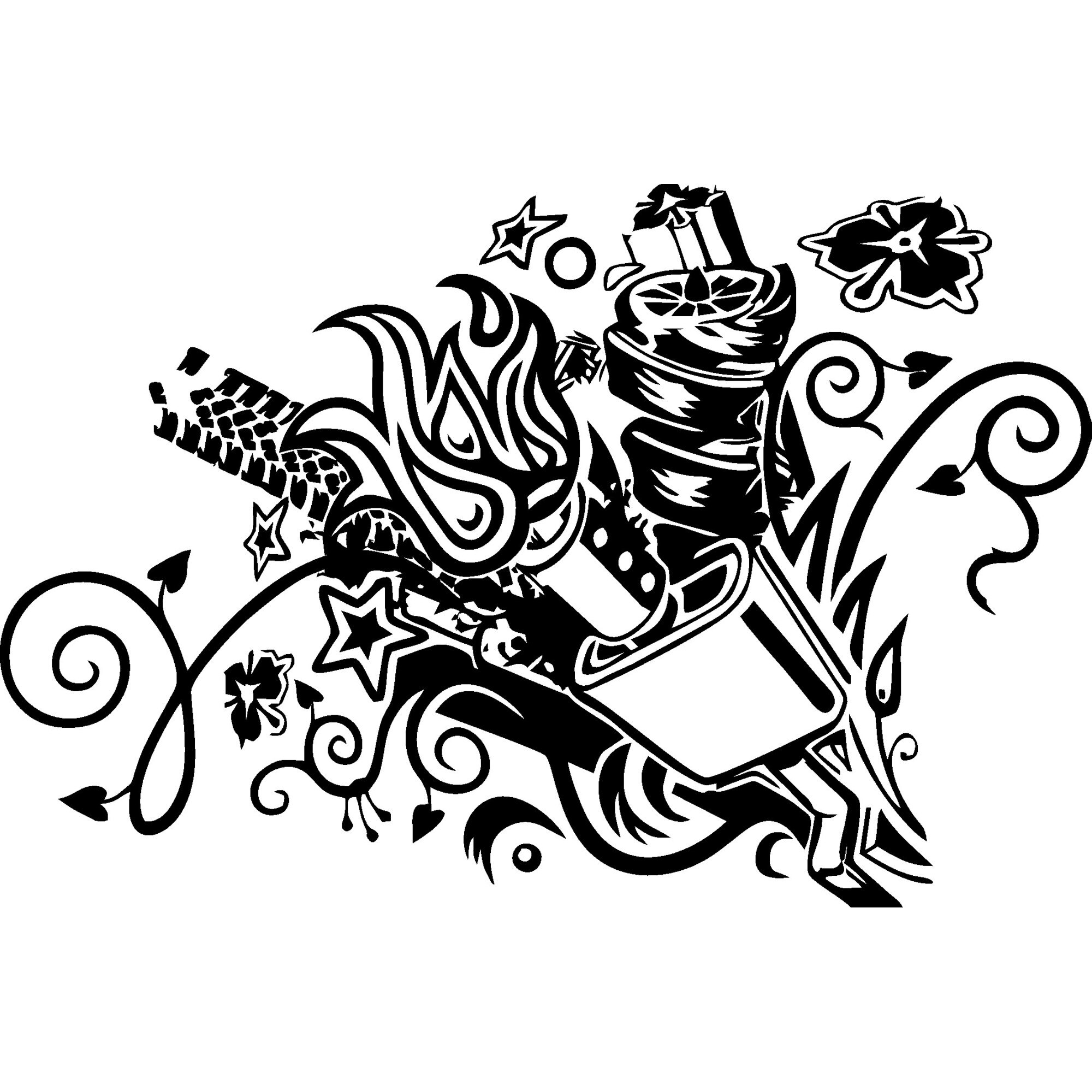 Sticker decorativ auto, Exhaust abstract, 25x16 cm