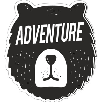 Sticker decorativ perete / geam si auto, Adventure, 15x16 cm Sticker decorativ perete / geam si auto, Adventure, 15x16 cm