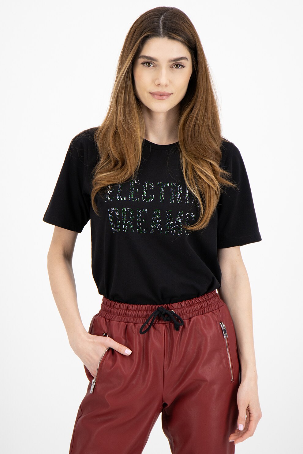 Silvian Heach Collection, Tricou cu model text, Negru, XS