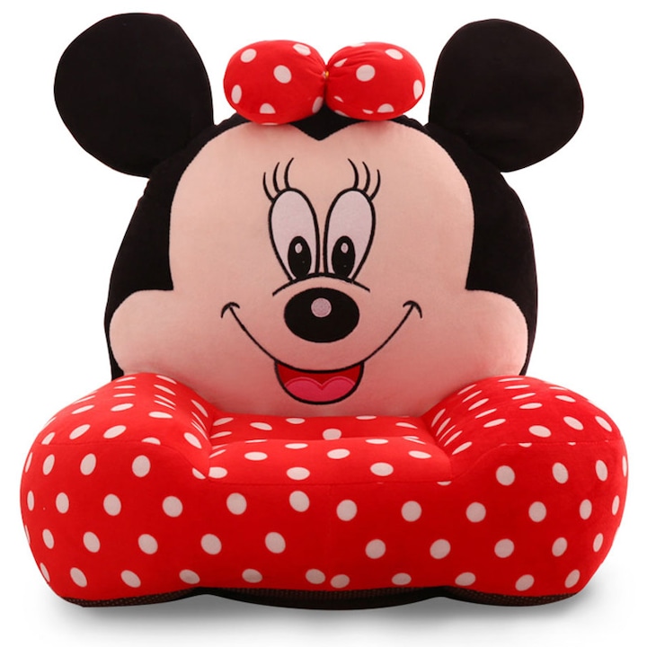 Minnie Mouse Plüss fotel 49x45x40cm, Fekete/ Piros/Fehér
