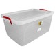 Cutie Alimente STERK, 25 L, Dreptunghiulara cu Capac si Manere, Plastic Transparent