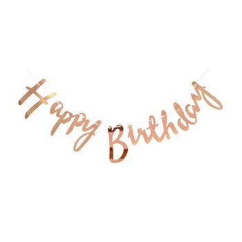 Banner Happy Birthday rose gold 1m Banner Happy Birthday rose gold 1m