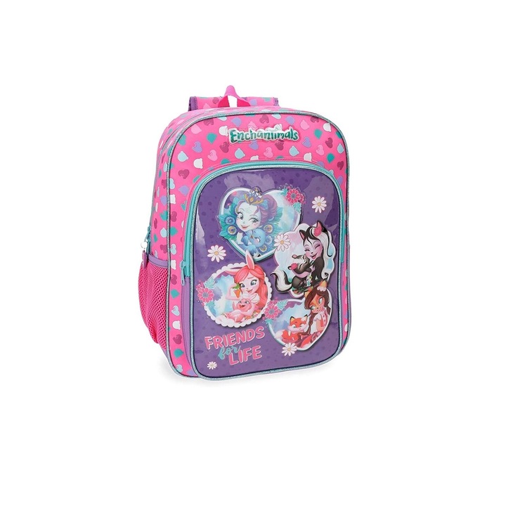 Ученическа чанта, Enchantimals, розово/лилаво, 40 x 30 x 15 - 0 cm