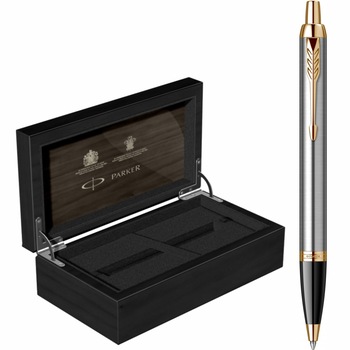 Pix Parker IM Royal Brushed Metal GT Personalizat prin Gravura Laser in Cutie de Lemn Parker Pix Parker IM Royal Brushed Metal GT Personalizat prin Gravura Laser in Cutie de Lemn Parker