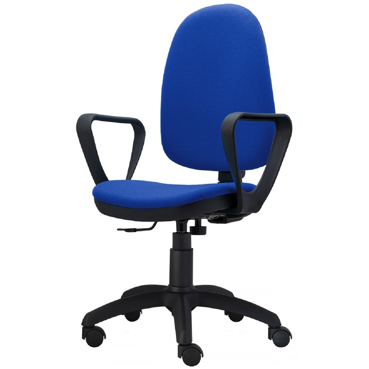 Scaun ergonomic de birou TRAFFIC CHAIRS VICTORIA, tapiterie textil, ALBASTRU, sezut si spatar tapitate