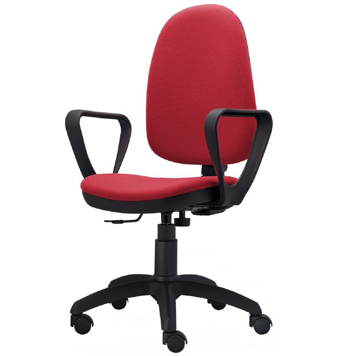 Scaun ergonomic de birou TRAFFIC CHAIRS VICTORIA, tapiterie textil, ROSU, sezut si spatar tapitate