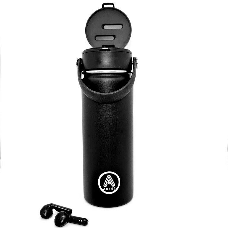Termos cu Airpoduri Integrate, Artec, Negru , 500 ml