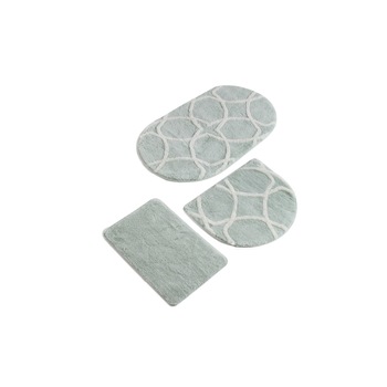 Set 3 covorase de baie Bonne - Mint, Chilai Home by Alessia, 100% acryl, multicolor Set 3 covorase de baie Bonne - Mint, Chilai Home by Alessia, 100% acryl, multicolor