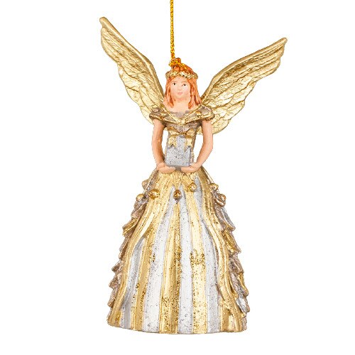 Figurina in forma de Zana pentru brad, plastic h 12 cm, Auriu