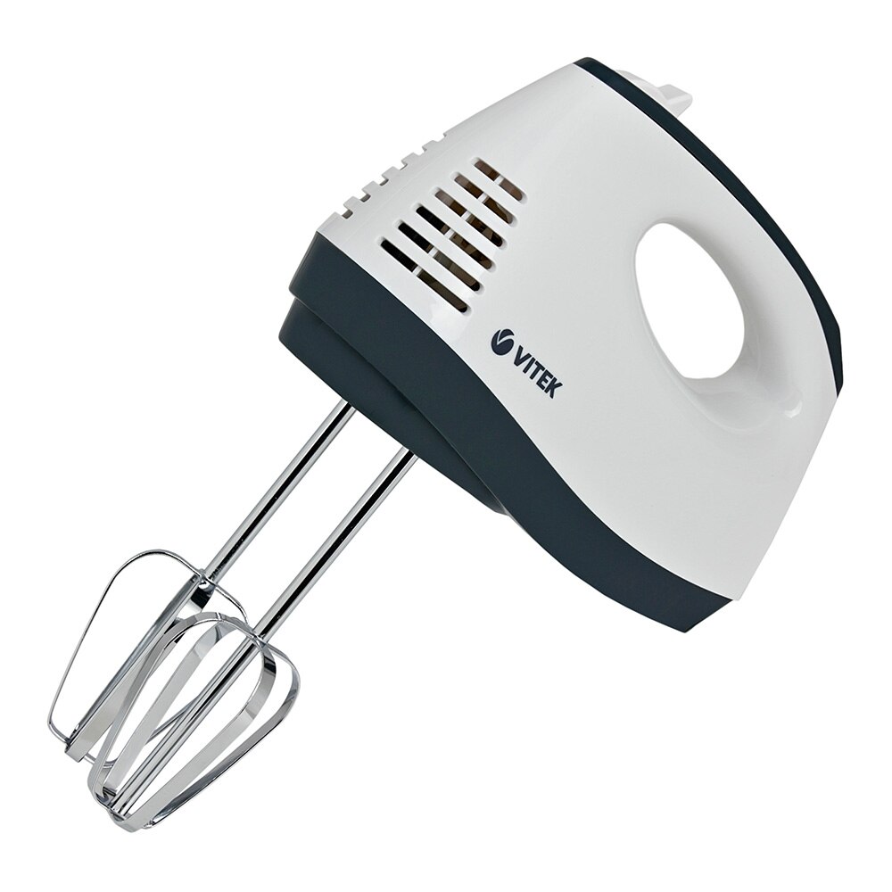 Mixer de mana VITEK VT-1410, 300W, 5 Viteze, Functie Turbo, Accesorii din Inox, Alb