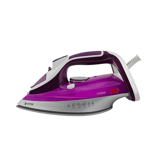 Fier de calcat VITEK VT-1246 2400 W, talpa ceramica UltraCare, rezervor 350ml, autocuratare, anti-calcar, auto-deconectare, pulverizare, jet aburi 140 g/min, Violet