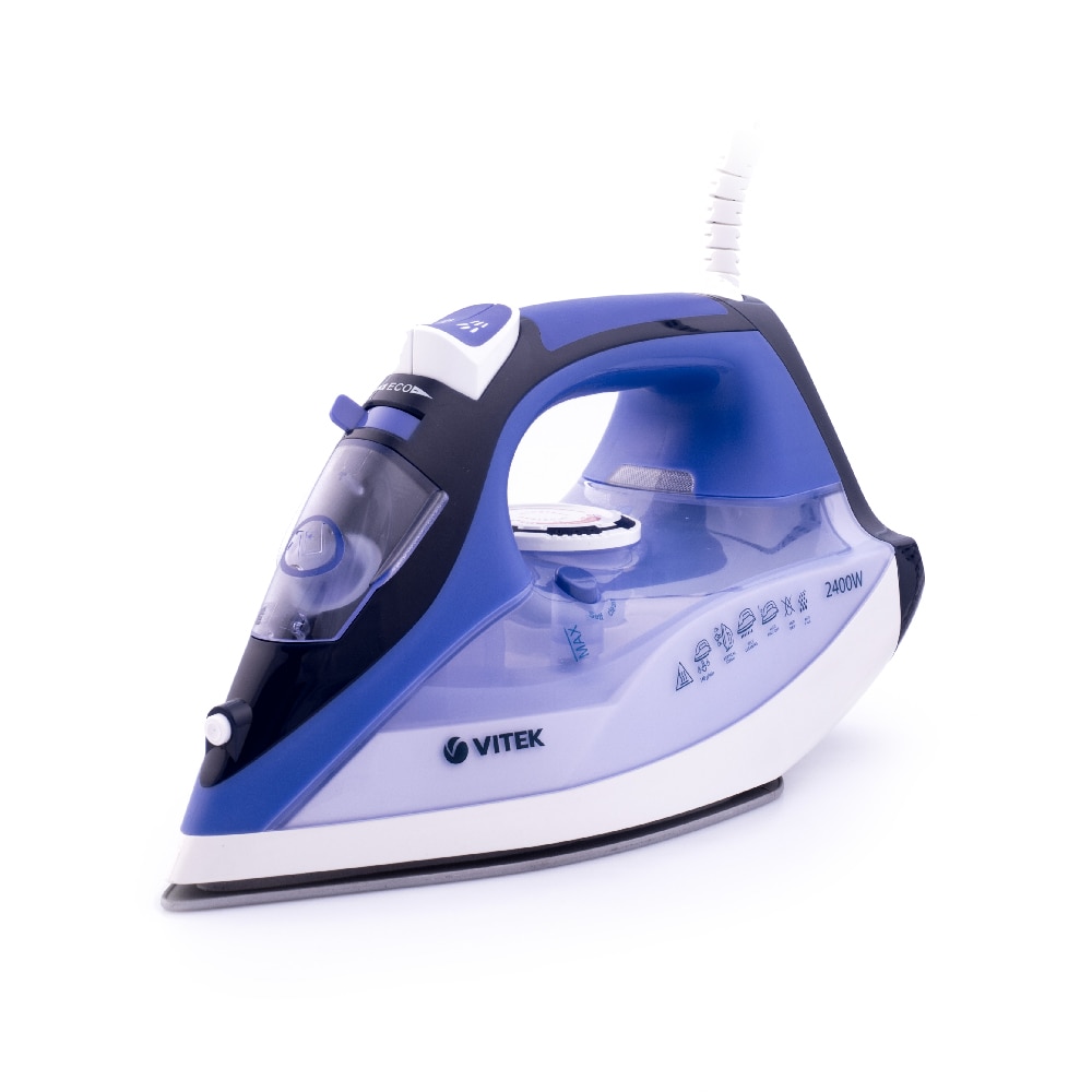 Fier de calcat VITEK VT-1239 2400 W, talpa ceramica UltraCare, rezervor 280ml, autocuratare, anti-calcar, auto-deconectare, pulverizare, jet aburi 140 g/min, Violet