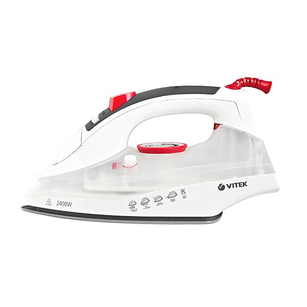 Fier de calcat VITEK VT-1234 2400 W, talpa ceramica, rezervor 220ml, anti-calcar, auto-deconectare, pulverizare, jet aburi 140 g/min, Alb