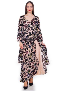 Rochie bej, voal, Liza Panait, BT-23 Rochie bej, voal, Liza Panait, BT-23