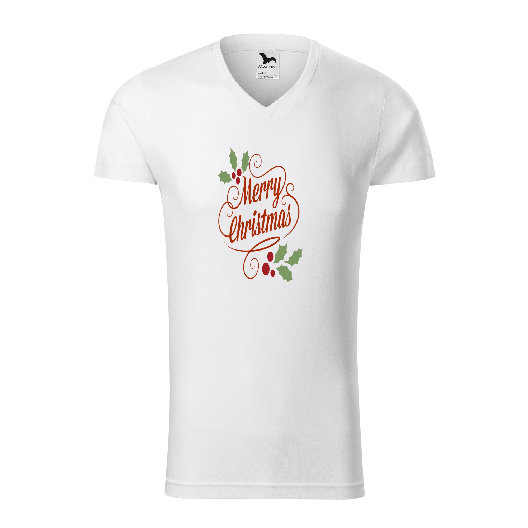Tricou barbati, Malfini, Happy Christmas, Alb, M
