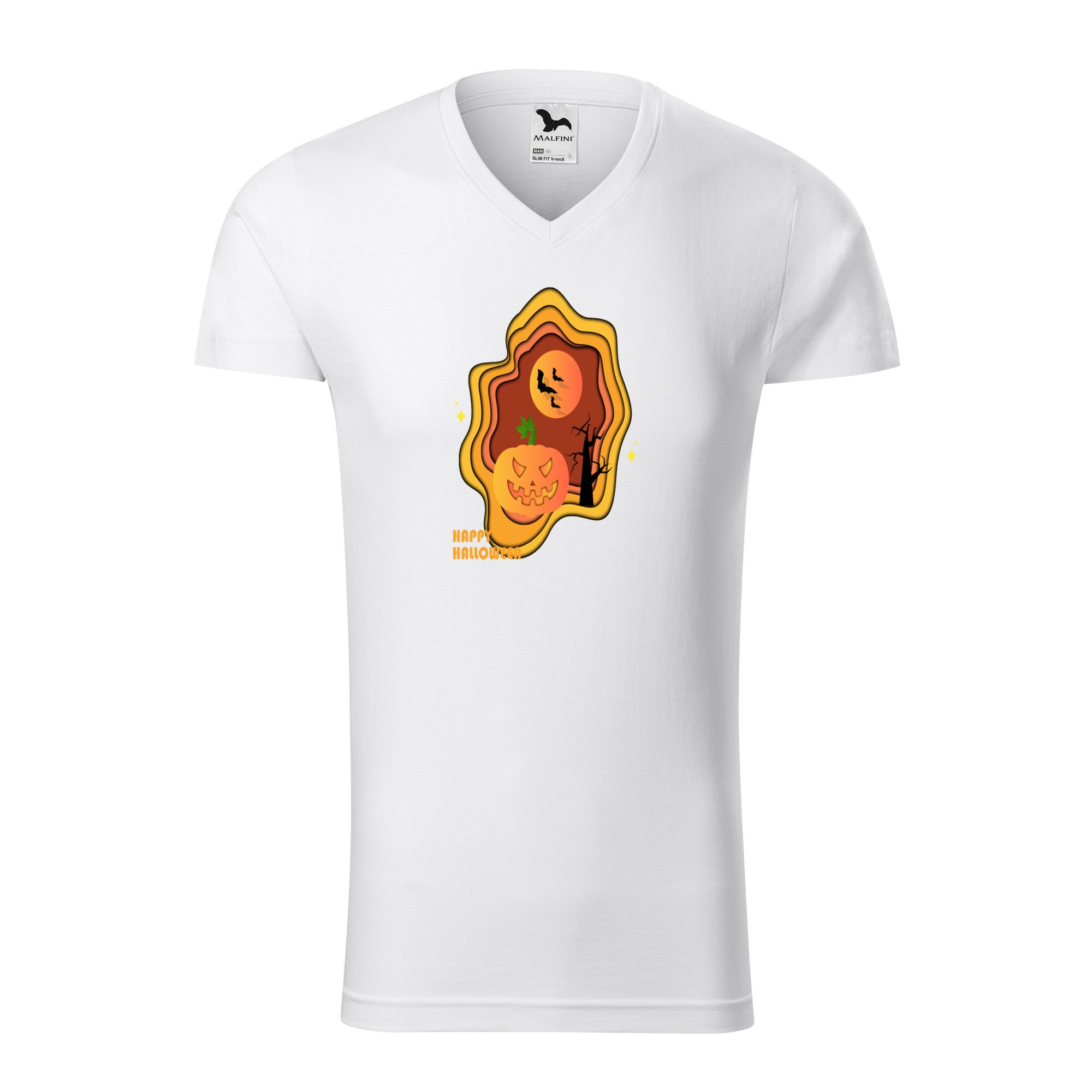 Tricou barbati, Malfini, Happy Halloween, Alb, L
