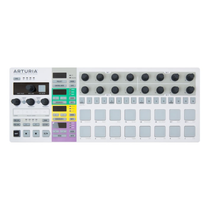 Секвенсер Arturia BeatStep Pro, 2 монофонични стъпкови секвенсера, МIDI контролер режим, CV/GATE изходи, MIDI вход/изход, Бял