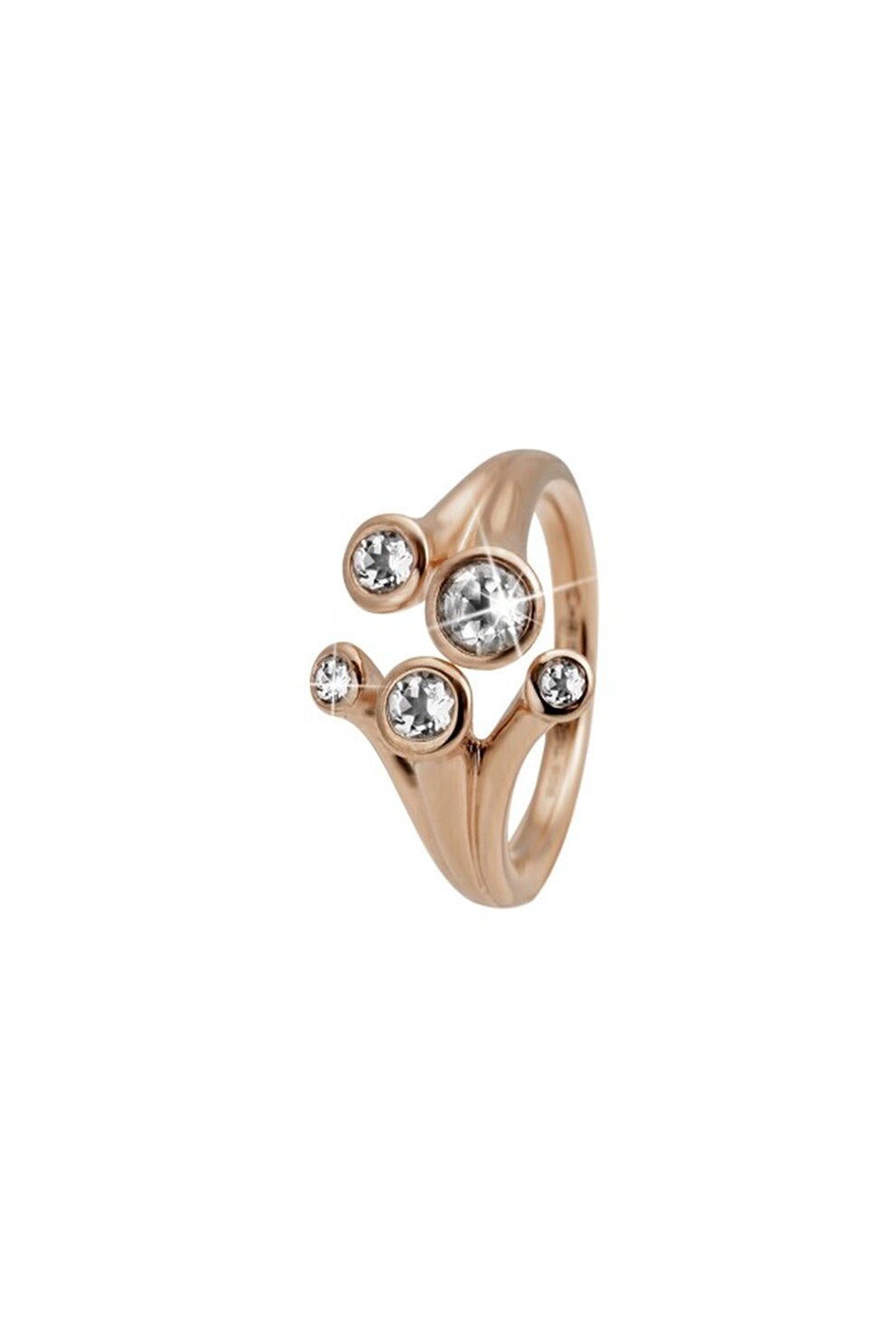 Christina Jewelry&Watches, Inel placat cu aur rose de 18K si decorat cu pietre topaz