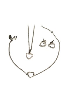 Christina Jewelry&Watches, Set din argint 925 cu model inima - 3 piese, Argintiu Christina Jewelry&Watches, Set din argint 925 cu model inima - 3 piese, Argintiu