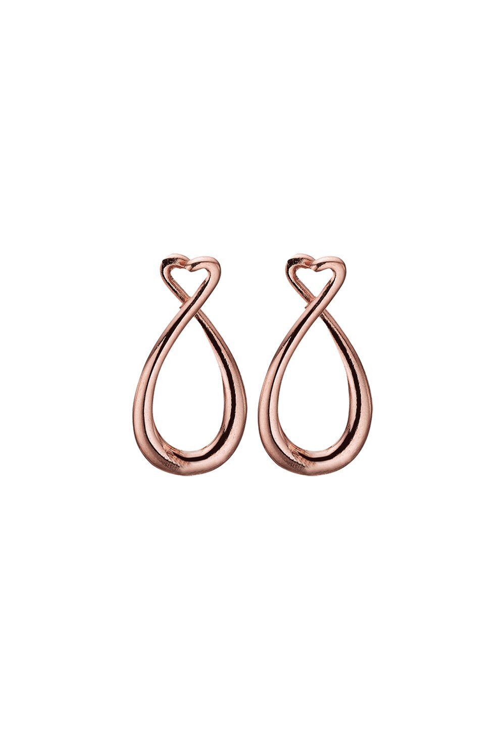 Christina Jewelry&Watches, Cercei in forma de inima placati cu aur rose de 18K, Auriu rose