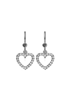 Christina Jewelry&Watches, Cercei de argint cu inimi Topaz Pavé, Argintiu Christina Jewelry&Watches, Cercei de argint cu inimi Topaz Pavé, Argintiu