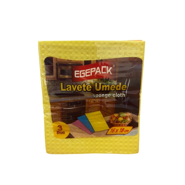 Set 3 lavete umede, Egepack, colorate, dimensiune 16x18 cm