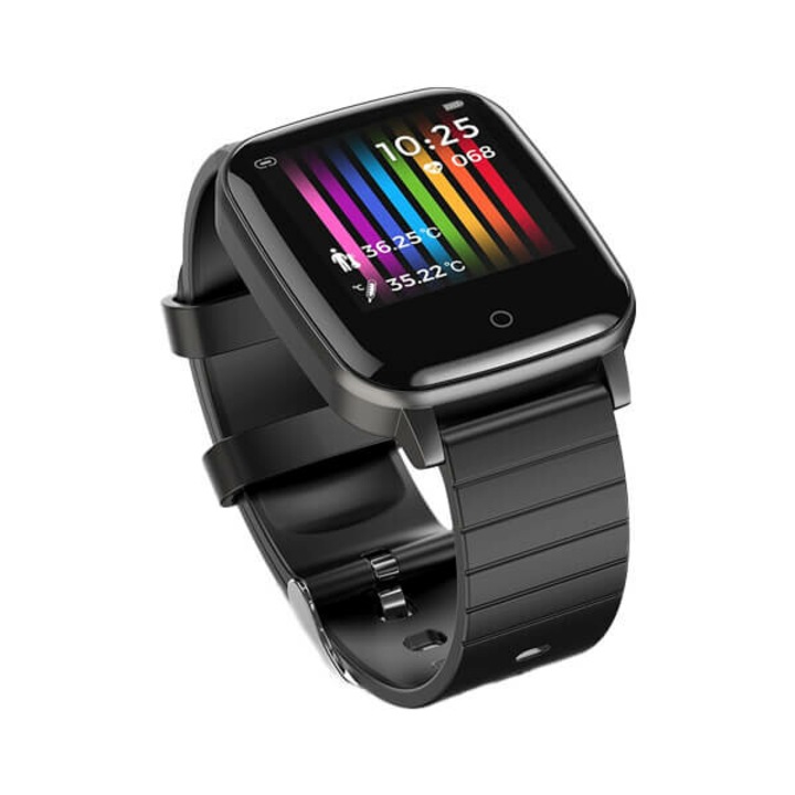 Смарт часовник BlitzWolf BW-HL1T, Измерване на телесна температура, Пулсомер, Черен