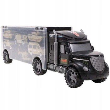 Camion interactiv cu vehicule militare idealSTORE Heavy Duty Army Transport, Echipat cu 6 vehicule militare, Maner pentru a facilita transportul camionului, Vehicule cu piese mobile Camion interactiv cu vehicule militare idealSTORE Heavy Duty Army Transport, Echipat cu 6 vehicule militare, Maner pentru a facilita transportul camionului, Vehicule cu piese mobile