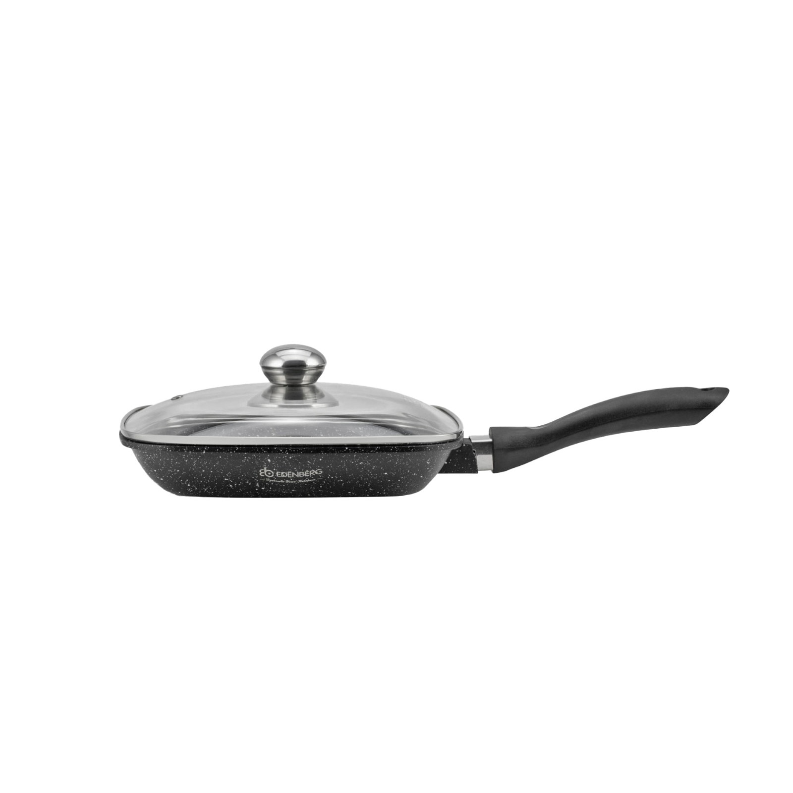 Tigaie grill Edenberg cu capac din sticla, 28CM, EB8137