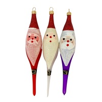 set 3 globuri din sticla suflate si pictate manual argcoms fabrica lui mos craciun rosualbmov 45 mm conice imagen 44_0_
0