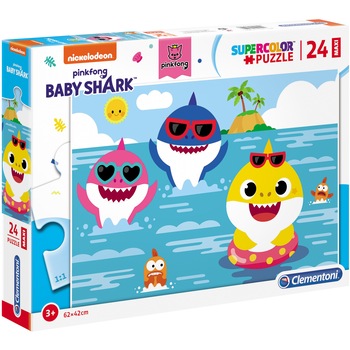 Puzzle Maxi Clementoni - Baby shark, 24 piese Puzzle Maxi Clementoni - Baby shark, 24 piese