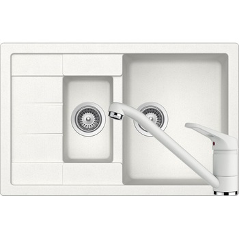Kit chiuveta Schock Manhattan D-150S 780 x 500 mm si baterie Schock Cosmo Alpina Cristalite Kit chiuveta Schock Manhattan D-150S 780 x 500 mm si baterie Schock Cosmo Alpina Cristalite