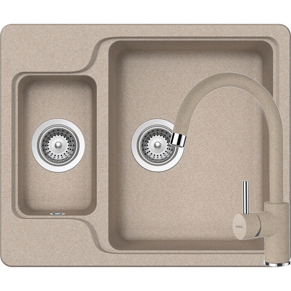 Kit chiuveta Schock Manhattan N-150 610 x 510 mm si baterie Schock Plutos Sabbia Cristalite