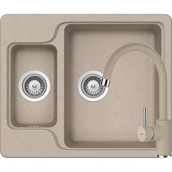 Kit chiuveta Schock Manhattan N-150 610 x 510 mm si baterie Schock Plutos Sabbia Cristalite Kit chiuveta Schock Manhattan N-150 610 x 510 mm si baterie Schock Plutos Sabbia Cristalite