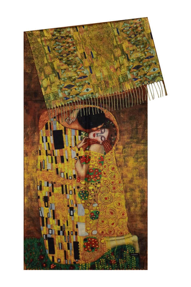 Fular tip esarfa pictata multicolor 2, Dacali, casmir , 07 maro/galben