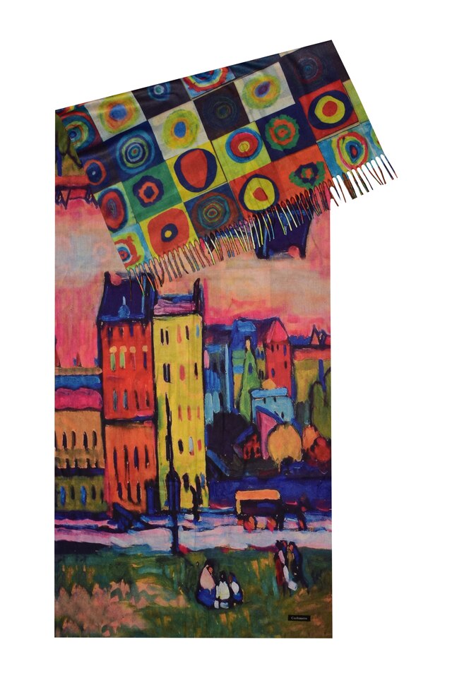 Fular tip esarfa pictata multicolor 1 , Dacali, casmir, 02 galben/oranj