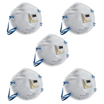 Set 5 masti FFP2 3M 8822, cu valva, certificat CE Set 5 masti FFP2 3M 8822, cu valva, certificat CE