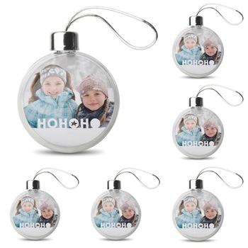 Set 6 Globuri rotunde, transparente, personalizate cu fotografie Set 6 Globuri rotunde, transparente, personalizate cu fotografie