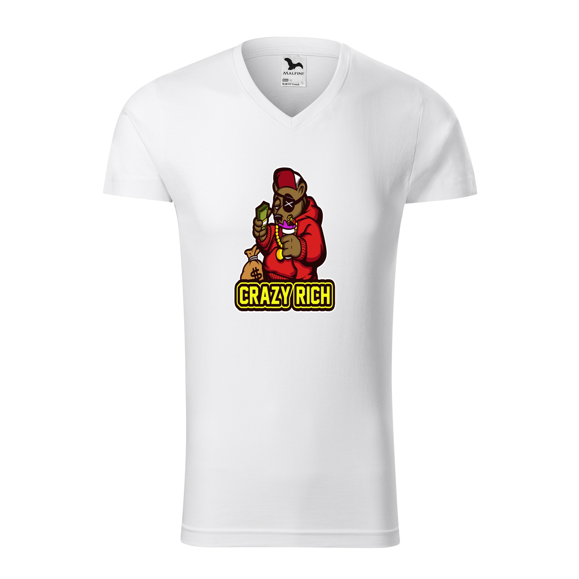 Tricou barbati, Malfini, Crazy Rich, Alb, L