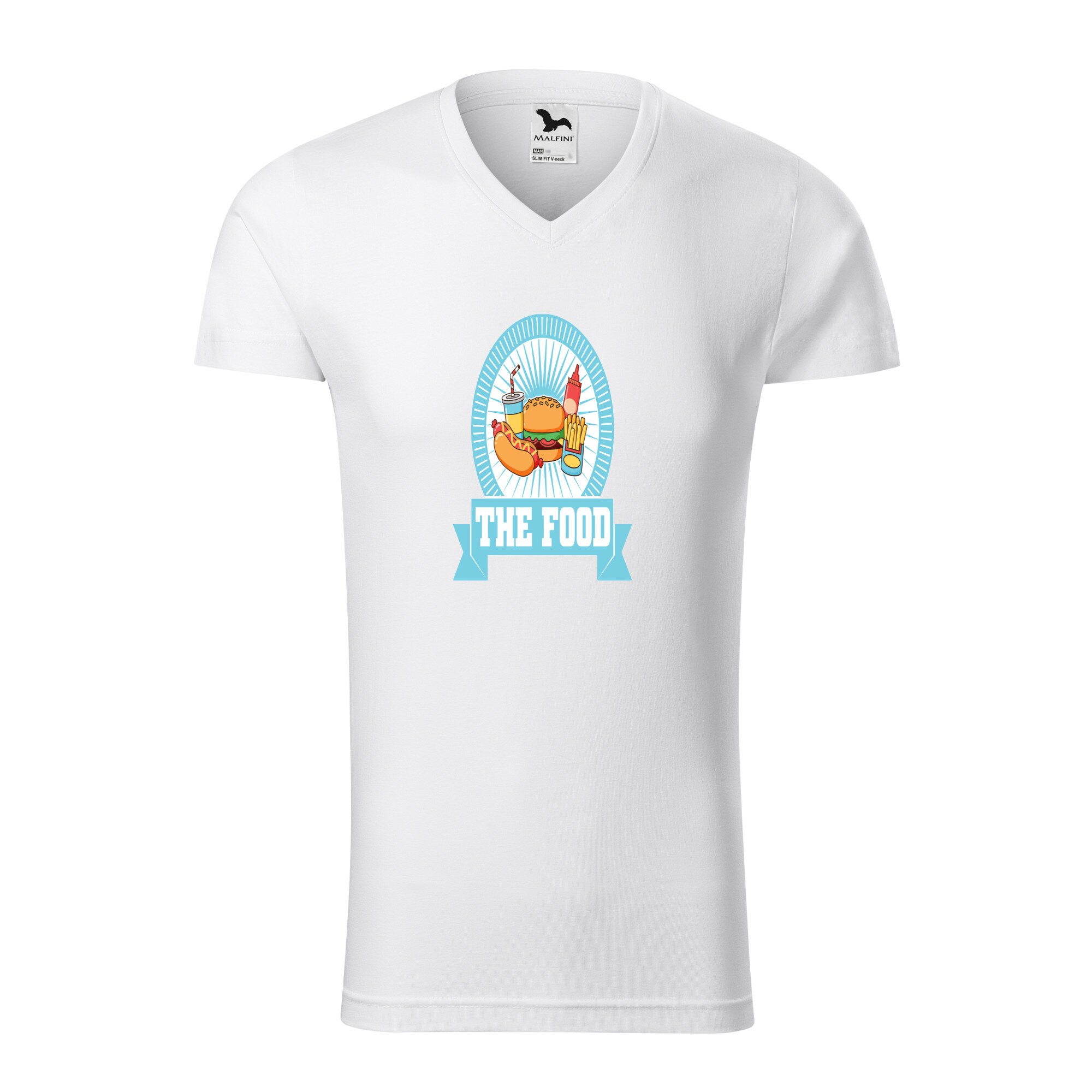 Tricou barbati, Malfini, The Food, Alb, L