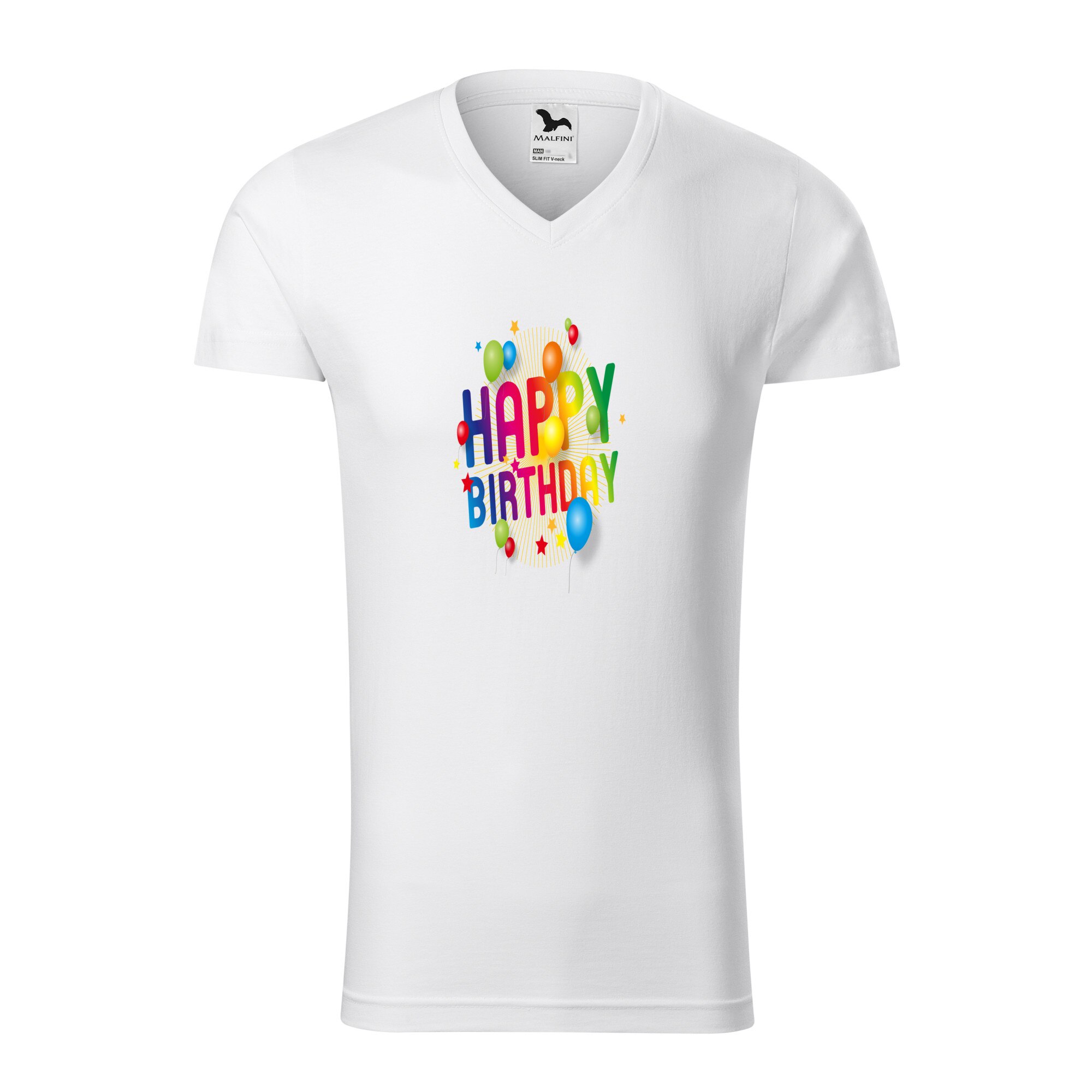 Tricou barbati, Malfini, Happy Birthday, Alb, L