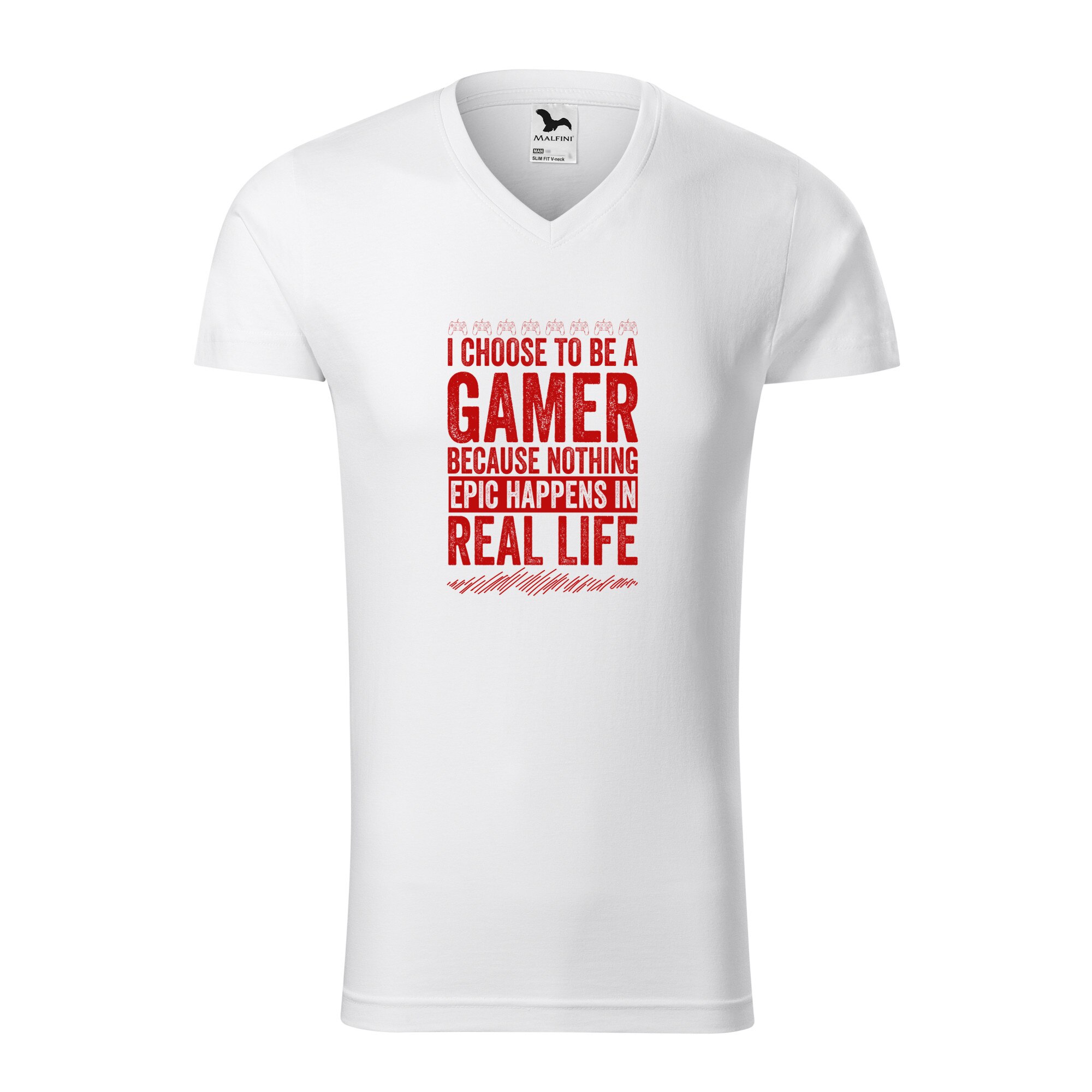 Tricou barbati, Malfini, I am a gamer, Alb, L