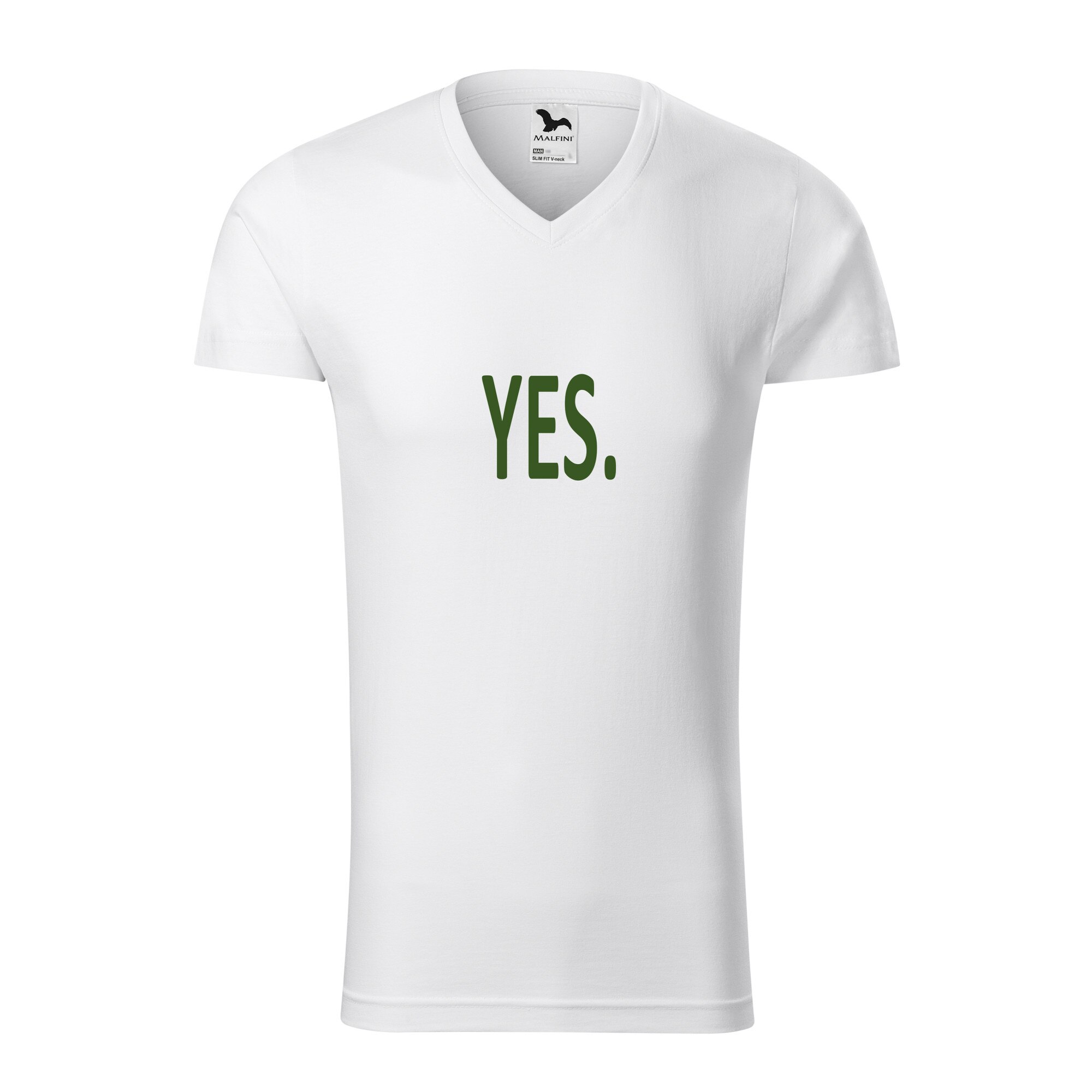 Tricou barbati, Malfini, Yes, Alb, L
