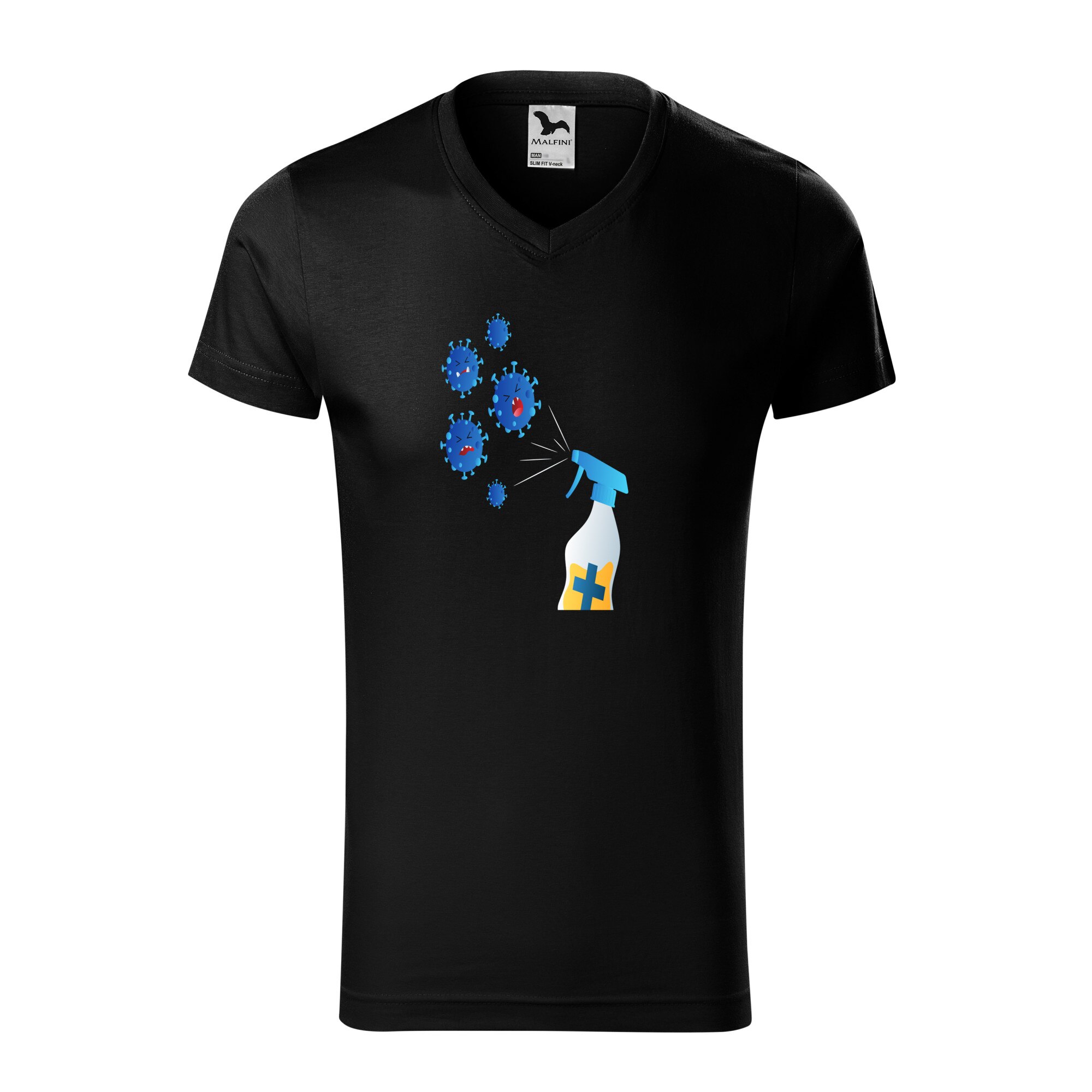 Tricou barbati, Malfini, Kill Covid, Negru, L