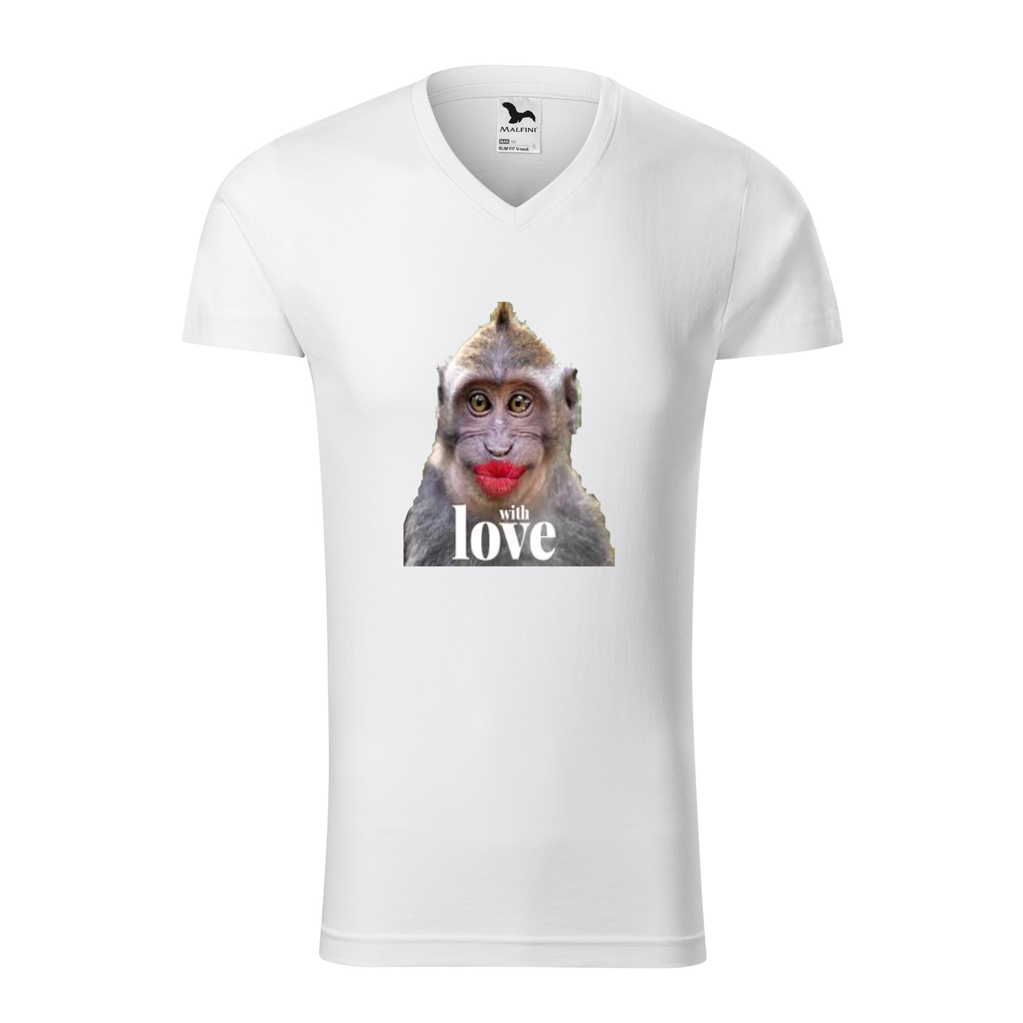 Tricou barbati, Malfini, Monkey Love, Alb, L