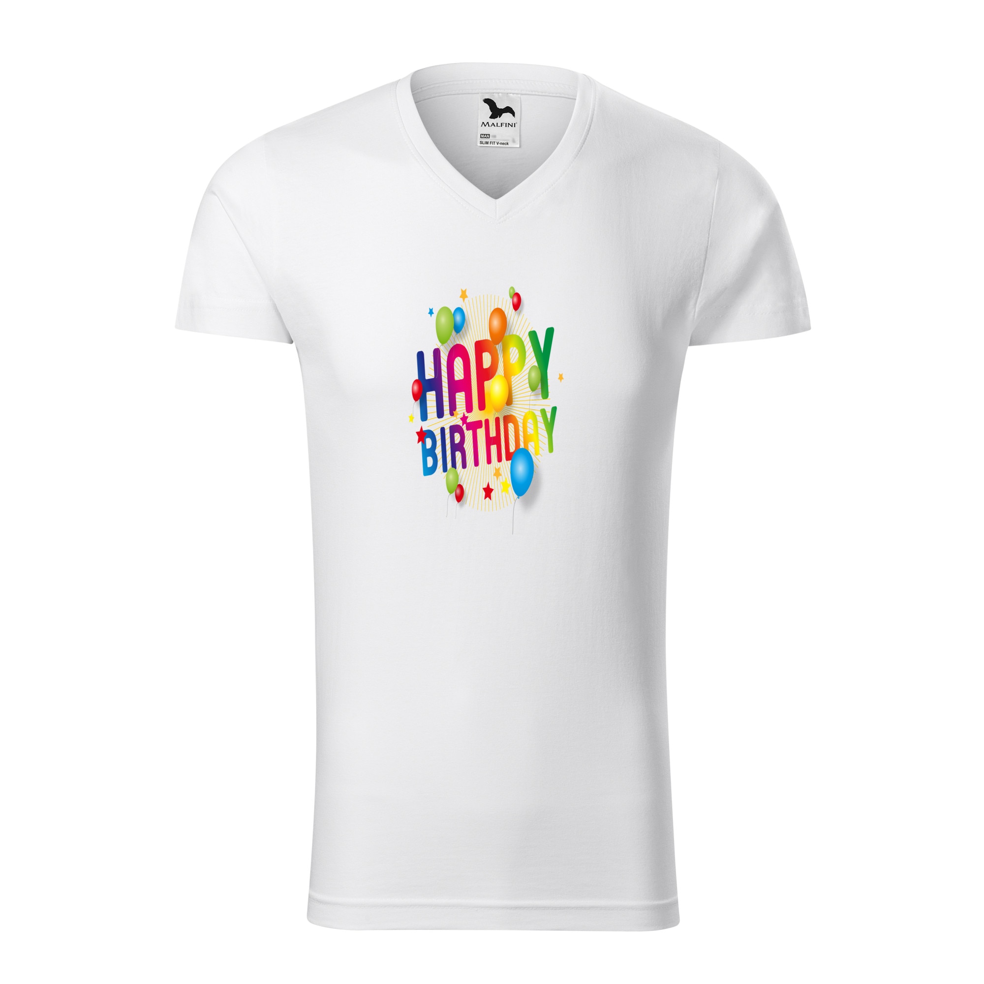 Tricou barbati, Malfini, Happy Birthday, Alb, M