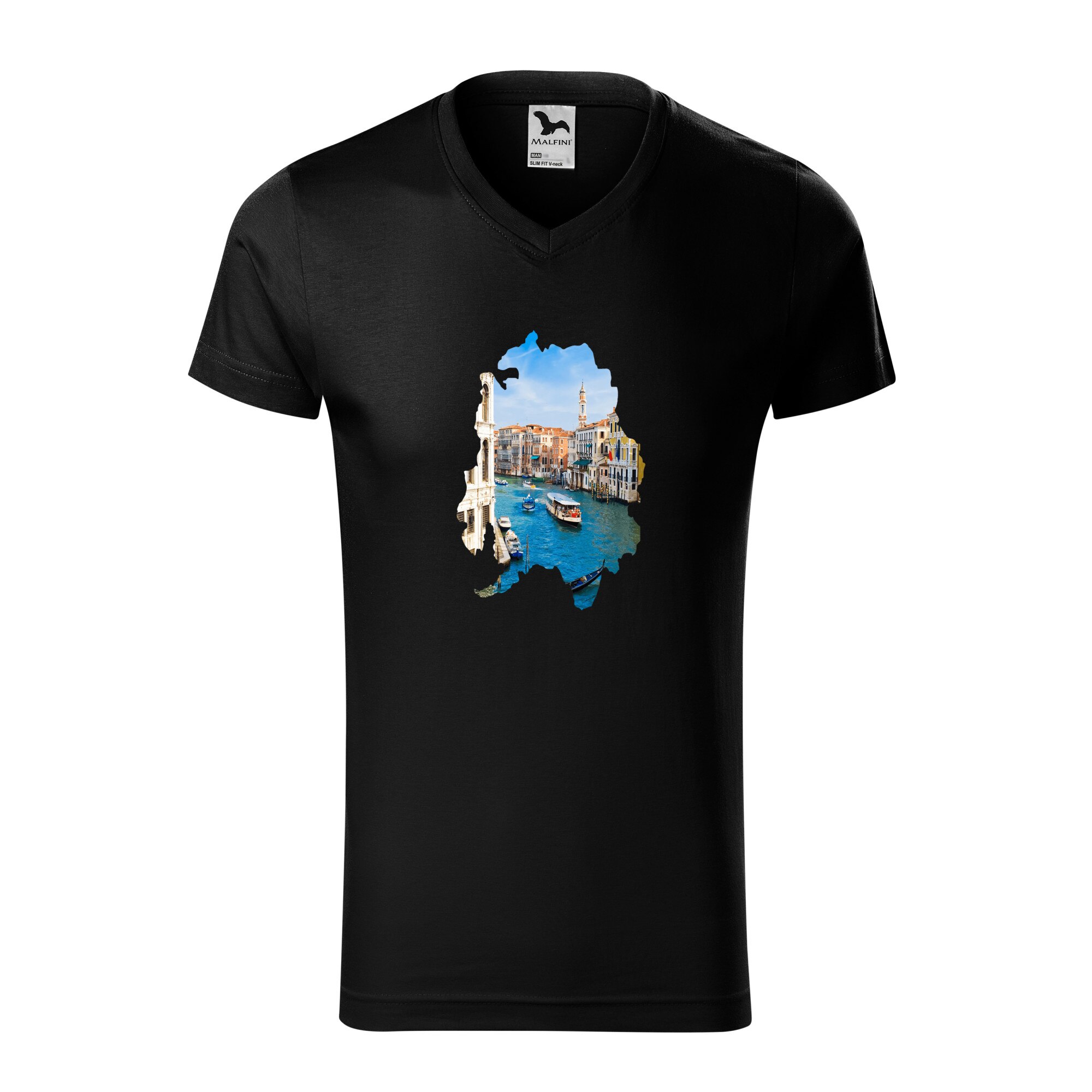Tricou barbati, Malfini, Italy, Negru, L