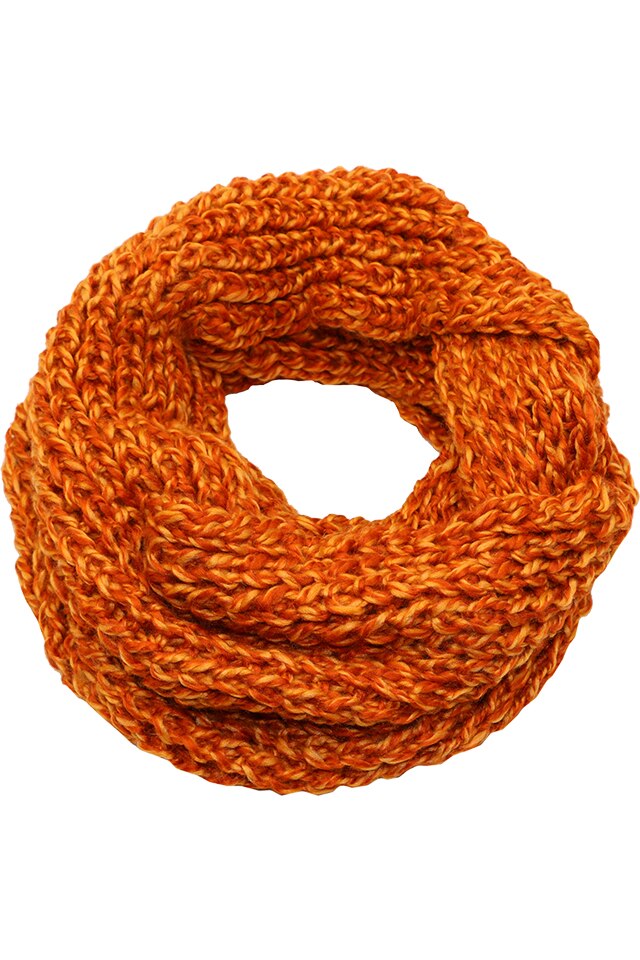 Fular circular tricotat pentru femei, din poliester, toamna iarna, 2 culori, Anastasia ZR-2-3 Portocaliu