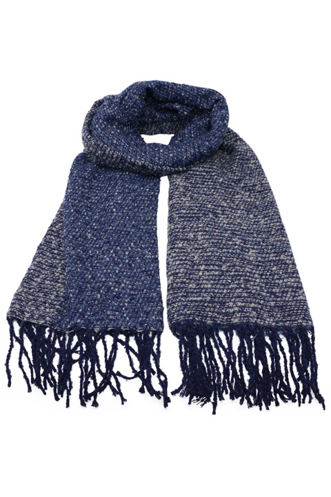 Fular sau sal pentru femei, cu franjuri, supradimensionat, din poliester, toamna iarna, Aneta ZS-21-5 Albastru