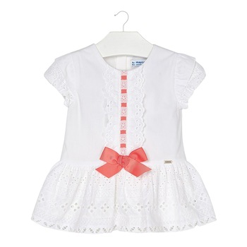 Rochie, Mayoral, casual, fetita, alb/roz, 6 luni Rochie, Mayoral, casual, fetita, alb/roz, 6 luni